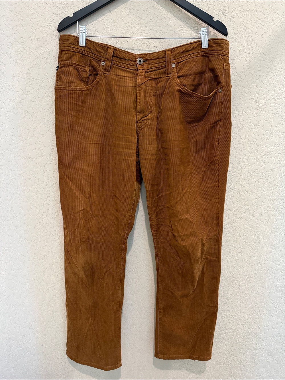 AG Men's Corduroy Pants in Brown - Classic Straight Fit 34 by 28